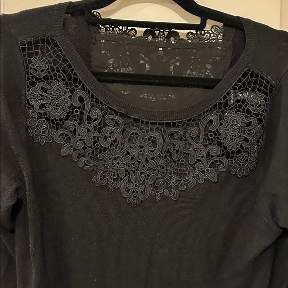 WHBM Bow Back Sweater with Crochet Detail - Picture 5 of 9